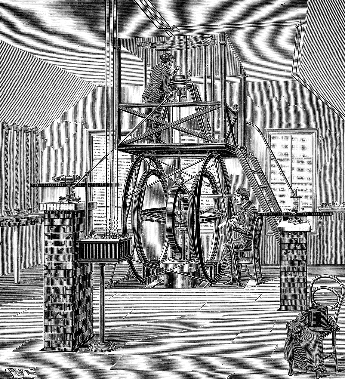 Géant galvanomètre dans le laboratoire de physique, Université Cornell, New York, USA, 1886 - Unbekannt