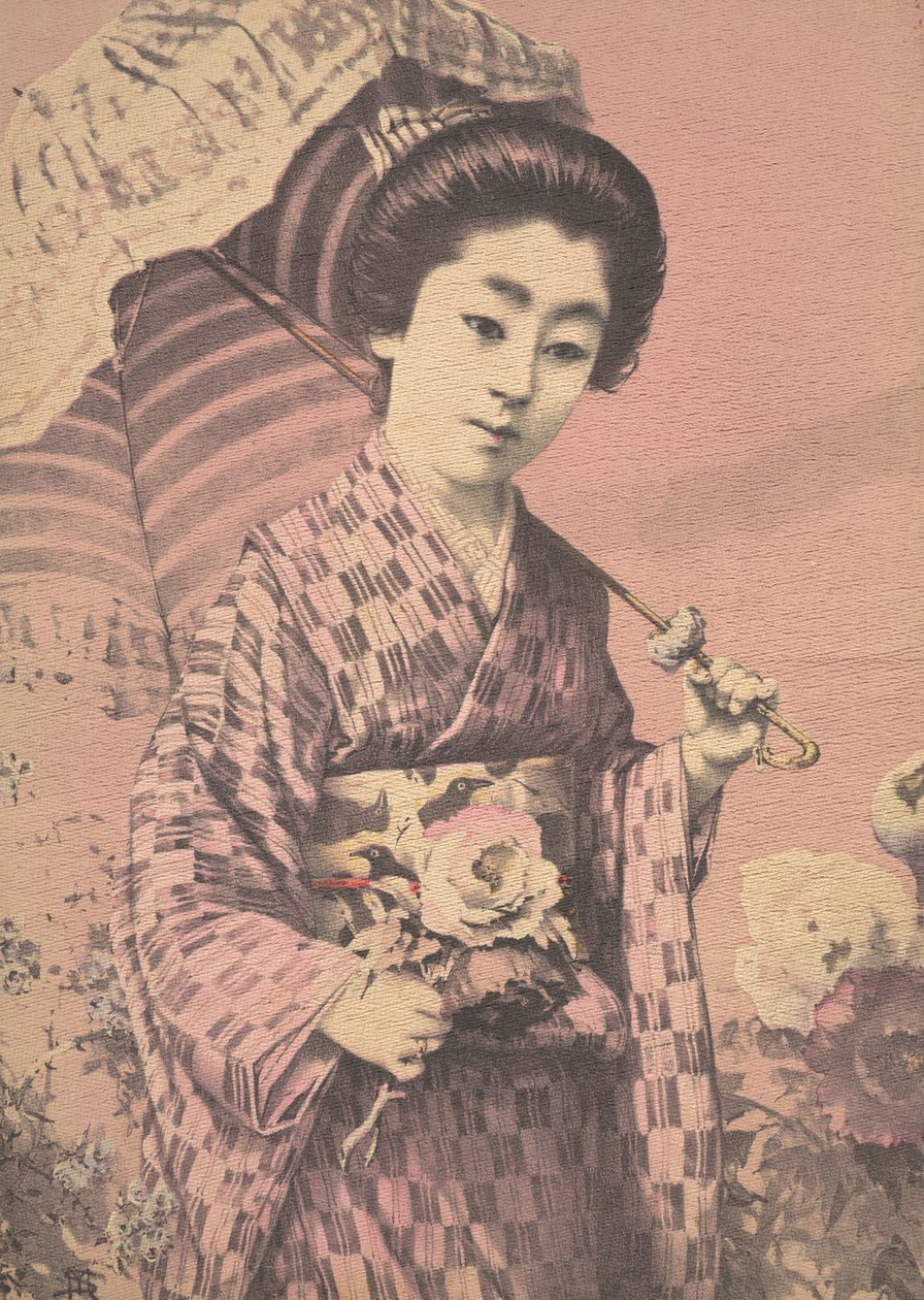 Fille portant une ombrelle, vers 1900 - Unbekannt