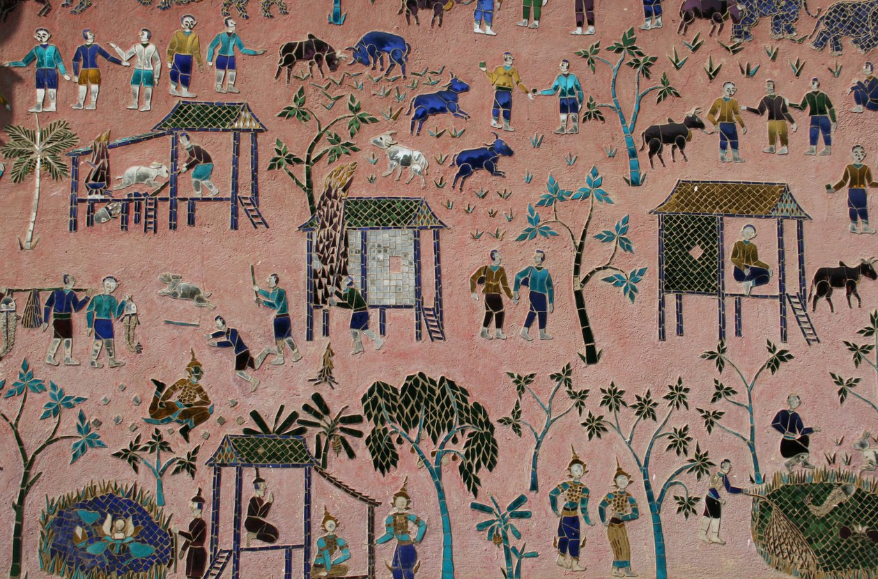 Mosaïques de verre au Wat Xieng Thong, Luang Prabang, Laos, années 1950 - Unbekannt