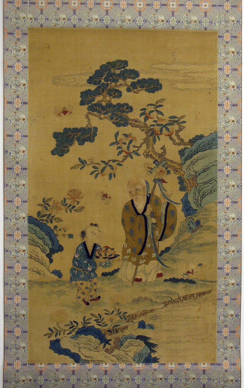 Dieu de la longévité Shoulao et garçon, 19ème siècle - Unbekannt