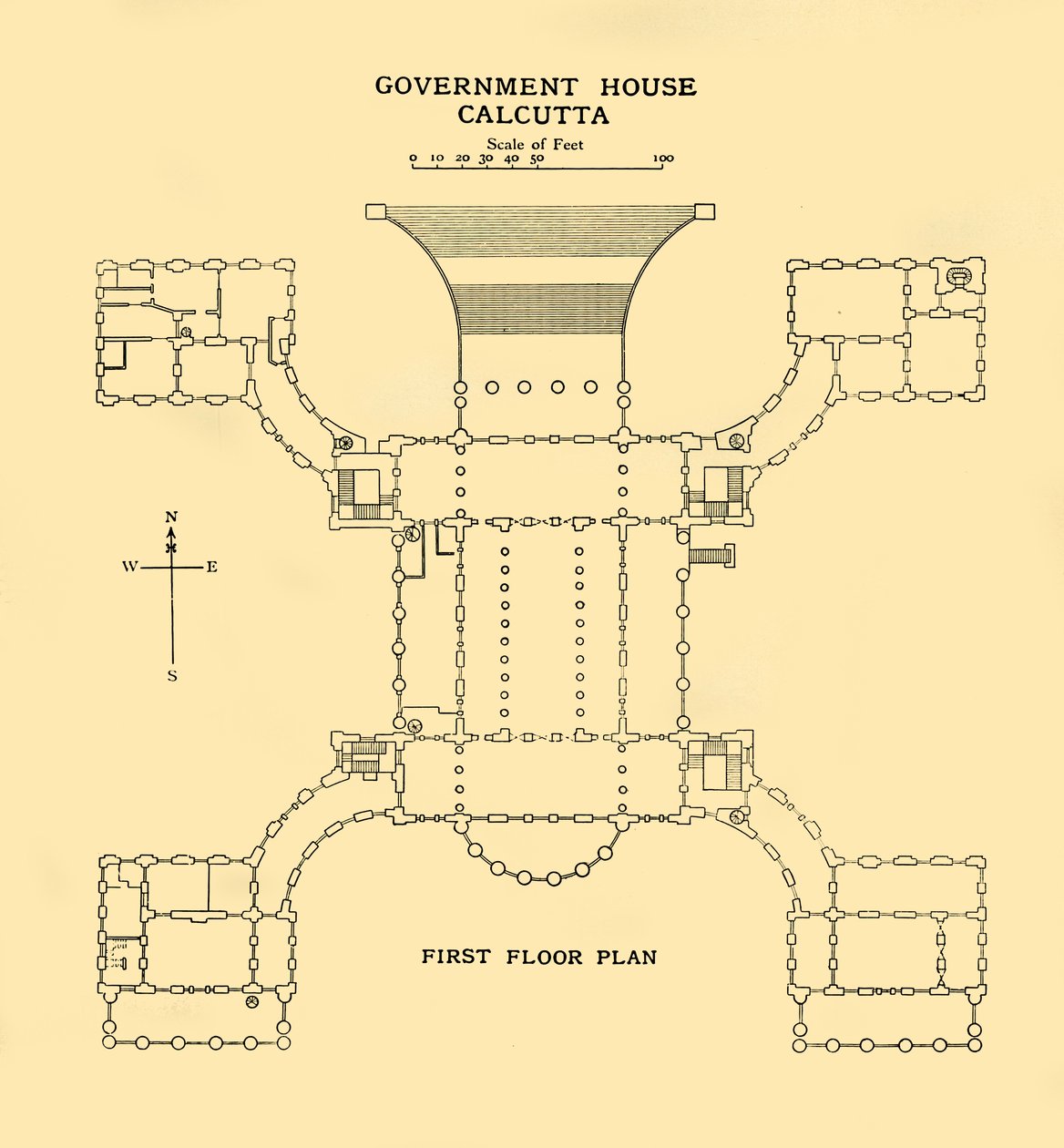 Plan du premier étage de la Maison du Gouvernement, Calcutta - Unbekannt