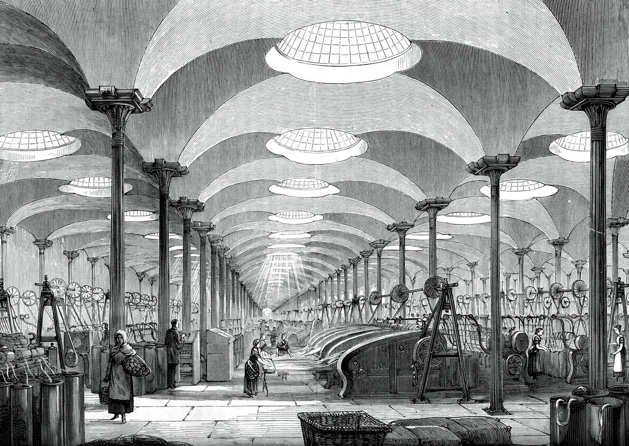 Grande salle dans la filature de lin Messrs Marshalls, Leeds, vers 1880 - Unbekannt