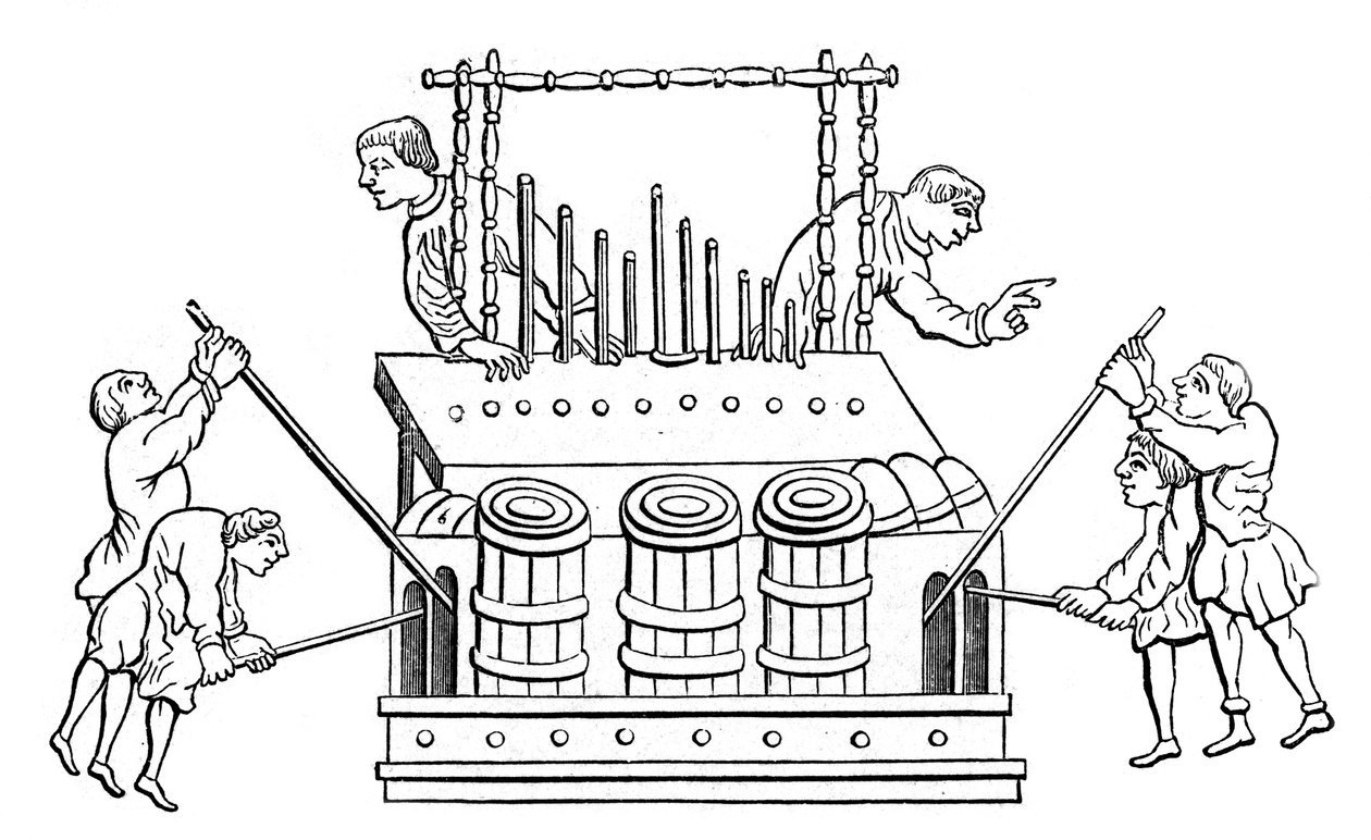Grand orgue avec soufflets et double clavier, 12e siècle, 1870 - Unbekannt