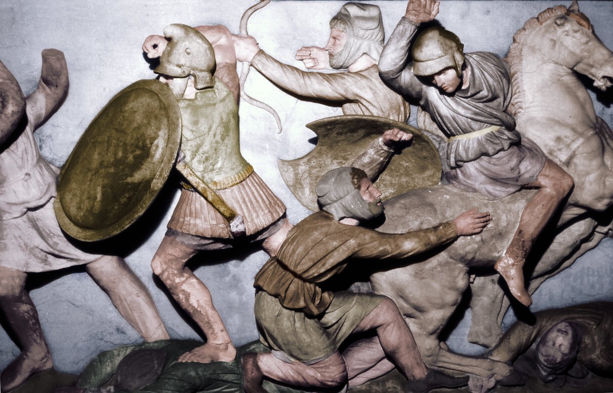 Les Grecs combattent les Perses, le sarcophage d