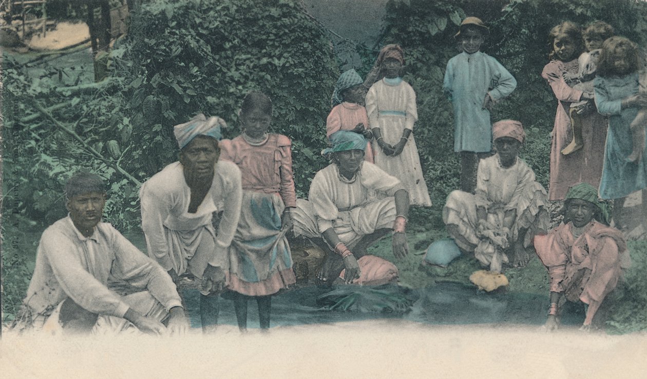 Salutations de la Jamaïque. Coolies lavant, 1905 - Unbekannt