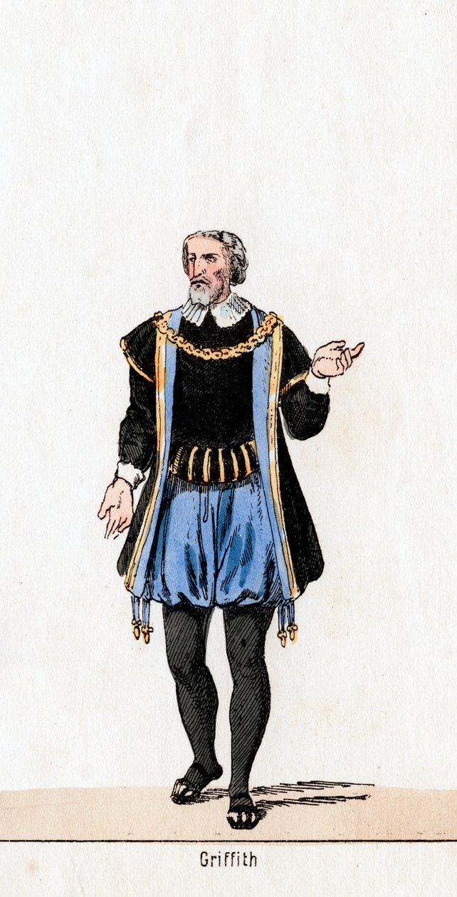Griffith, costume pour la pièce de Shakespeare, Henry VIII, 19e siècle - Unbekannt