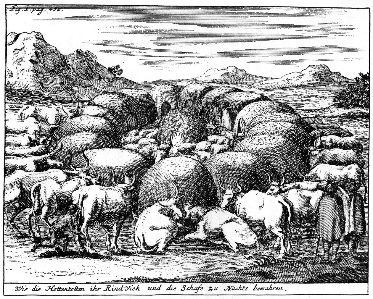 Garder les moutons et le bétail la nuit, Afrique du Sud, XVIIIe siècle, 1931 - Unbekannt