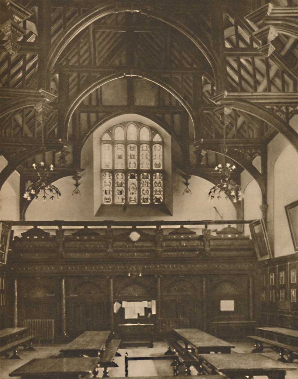 Salle de Grays Inn, où La Comédie des erreurs a été jouée du vivant de Shakespeare, vers 1935 - Unbekannt