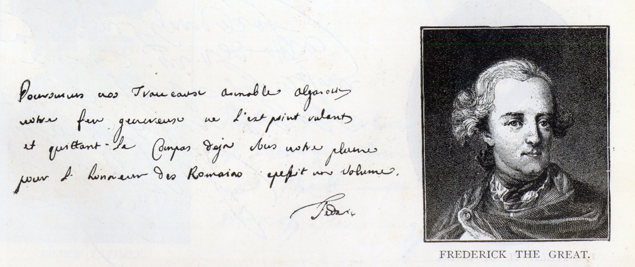 Écriture et signature de Frédéric le Grand, roi de Prusse - Unbekannt