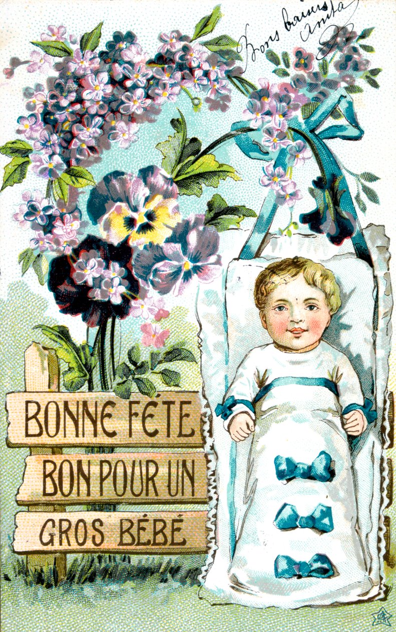Joyeux Anniversaire, Grand Bébé, Grand Bébé, Carte Postale Française, vers 1900 - Unbekannt