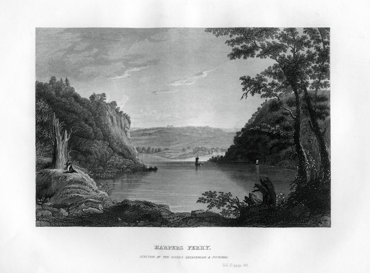 Harpers Ferry, jonction des rivières Shenandoah et Potomac, Virginie-Occidentale, USA, 1855 - Unbekannt