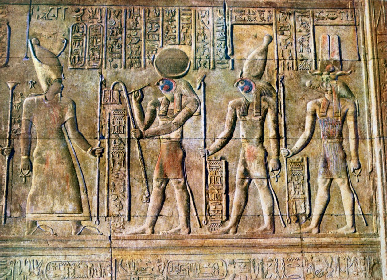 Relief hiéroglyphique, Temple de Kom Ombo, Égypte, XXe siècle - Unbekannt