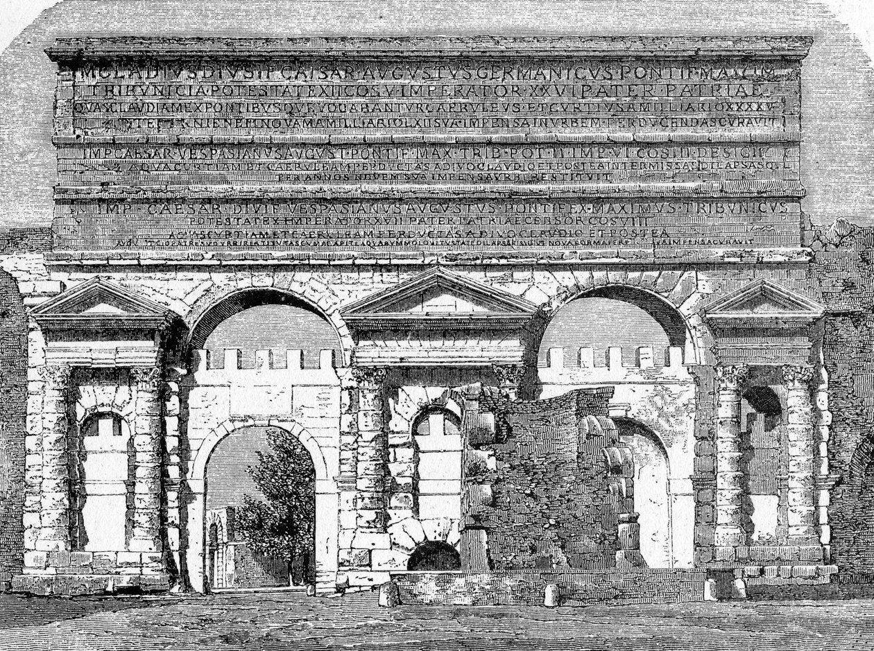 Histoire de la Rome antique. Gravures de Rome de 1872 Porta Maggiore, ou Porta Nevia - Unbekannt