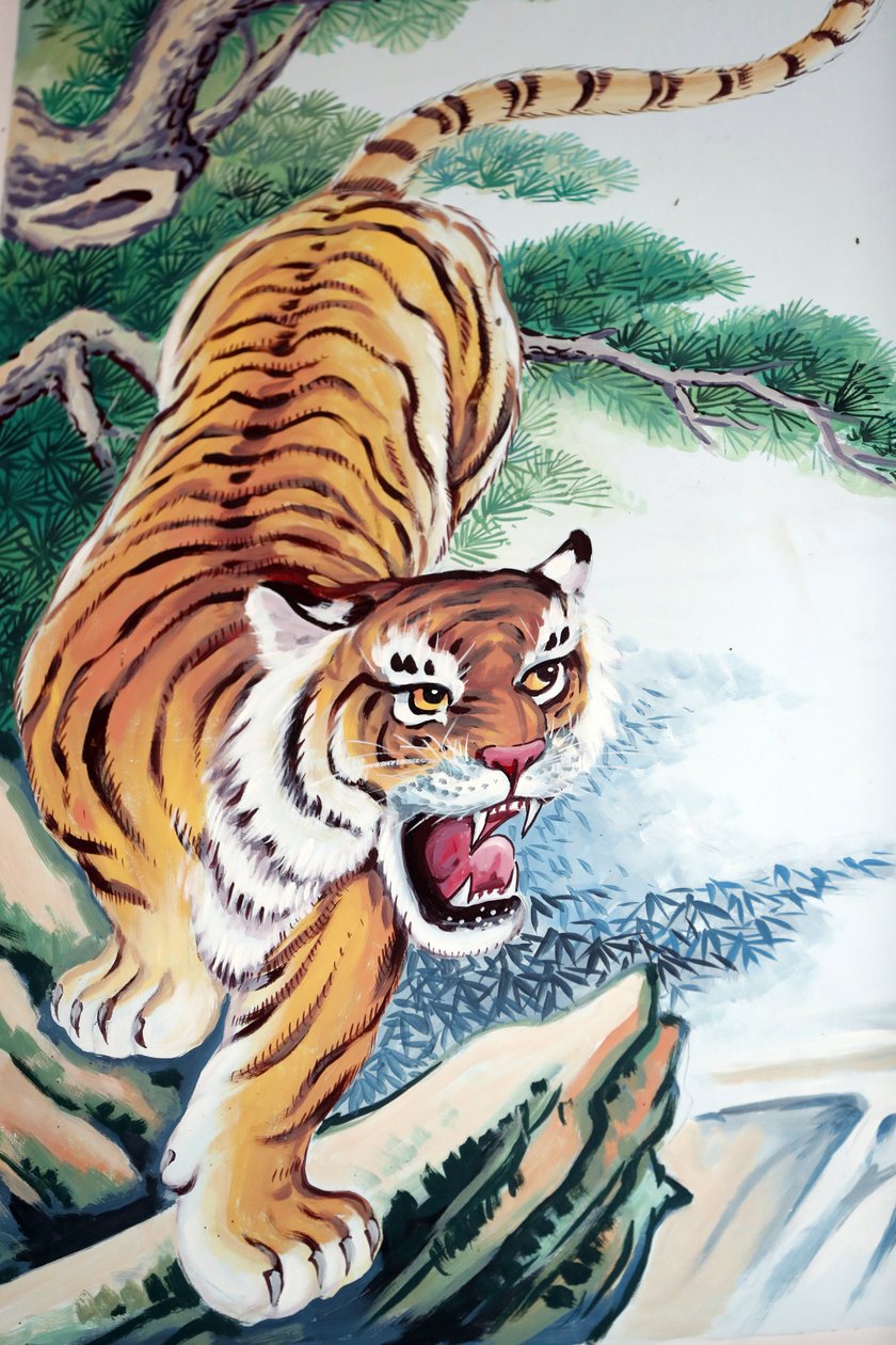 Temple bouddhiste chinois Hoi Tuong Te Nguoi Hoa. Peinture de tigre. Phu Quoc, Vietnam - Unbekannt