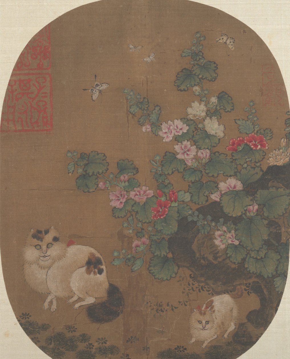 Rose trémière et chats - Unbekannt