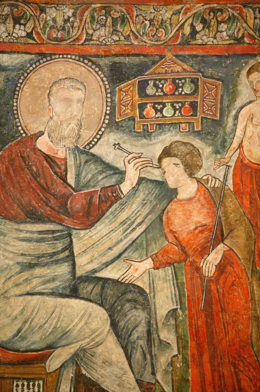 Monastère copte de la Sainte Vierge et de Saint Jean Kame : Saint guérisseur soignant une fille aveugle, Égypte - Unbekannt