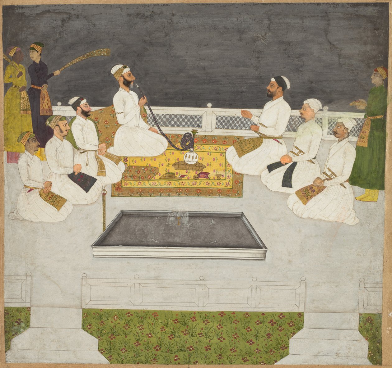 Husain Ali Khan divertissant ses frères, les frères Sayyid, vers 1712-19 - Unbekannt