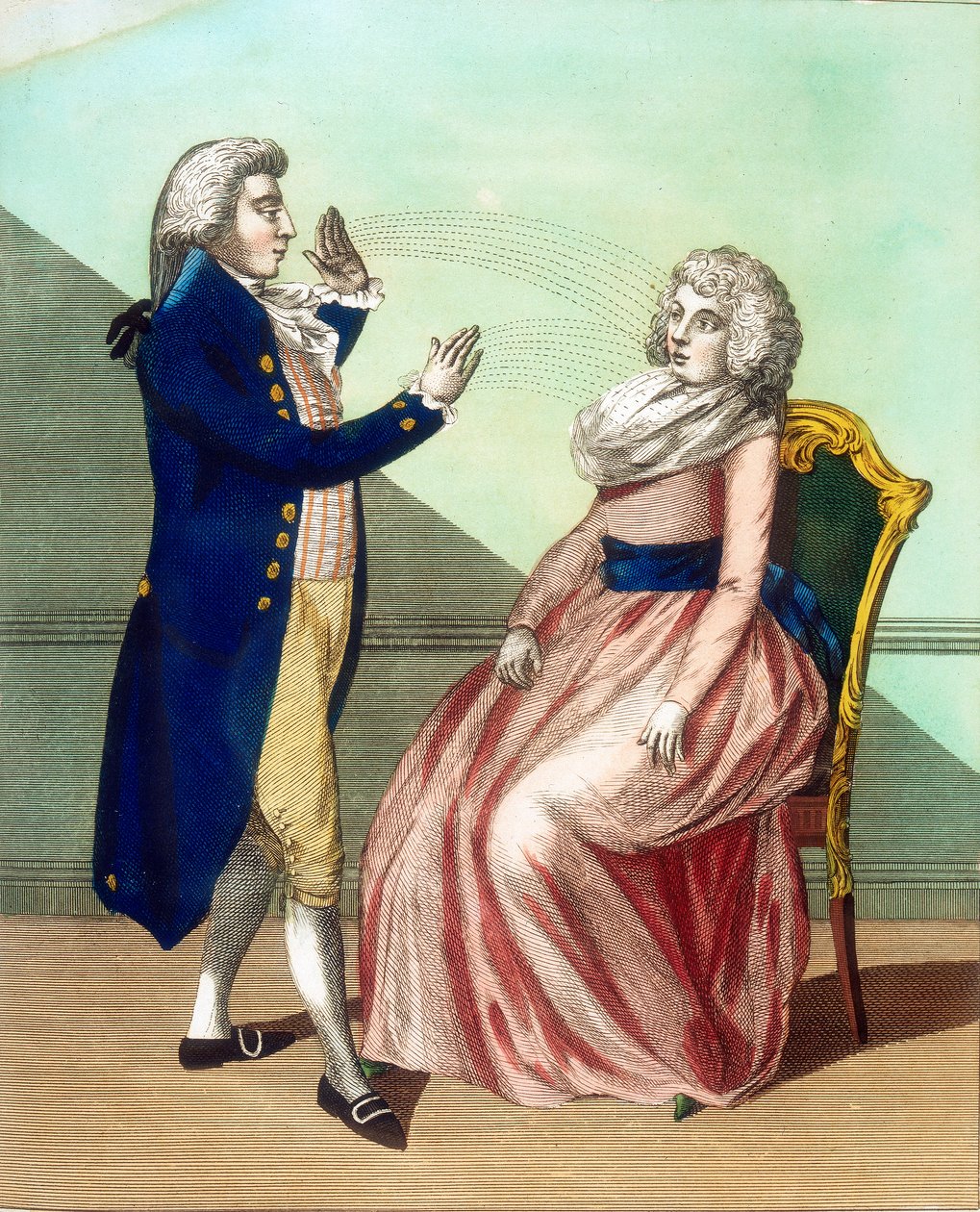 Hypnotiseur hypnotisant un patient, c1795 - Unbekannt