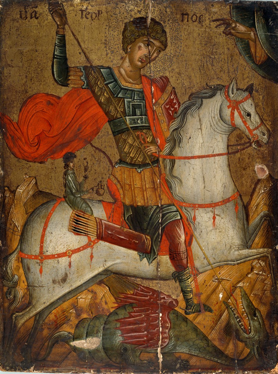 Icône de Saint Georges terrassant le dragon, 15ème-16ème siècle - Unbekannt