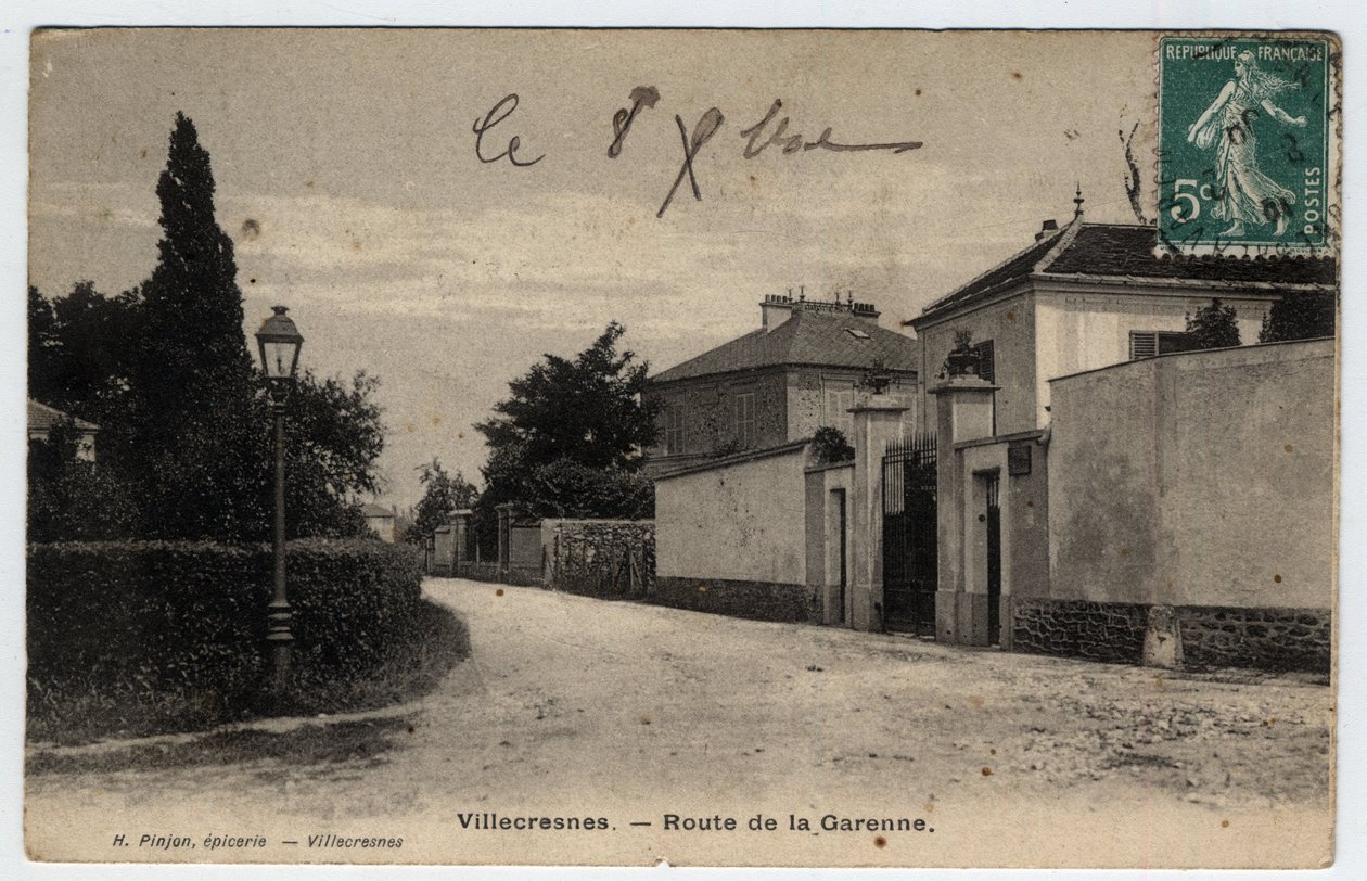 Île-de-France, Val-de-Marne (94), Villecresnes : route de la Garenne - Carte postale datée de 1909 - Unbekannt