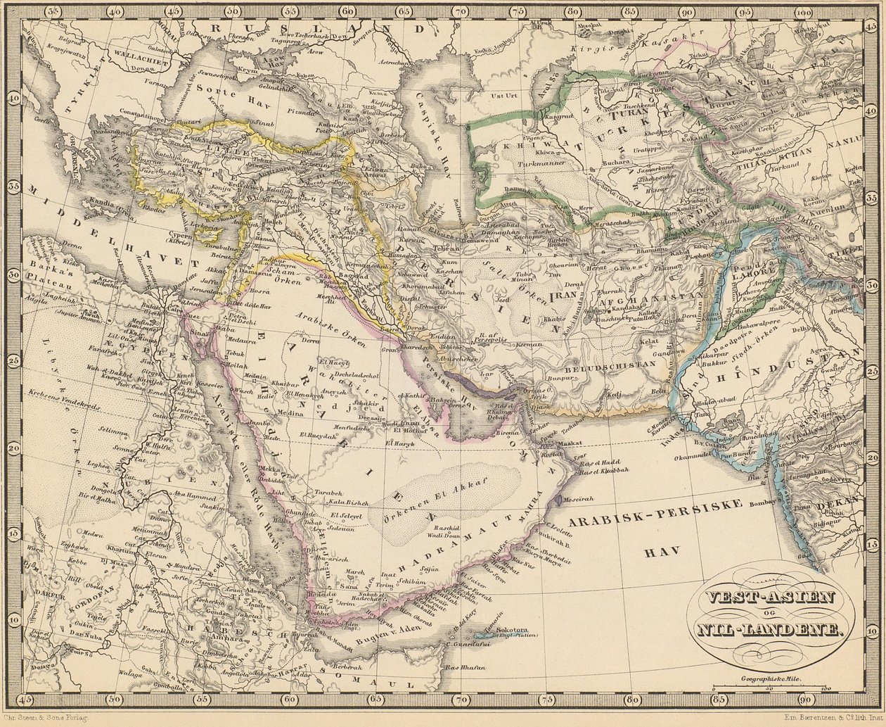 Illustration du livre Atlas over alle Jordens Dele par auteur inconnu et publié par Chr. Steen & Søn (Copenhague, 1857) - Unbekannt