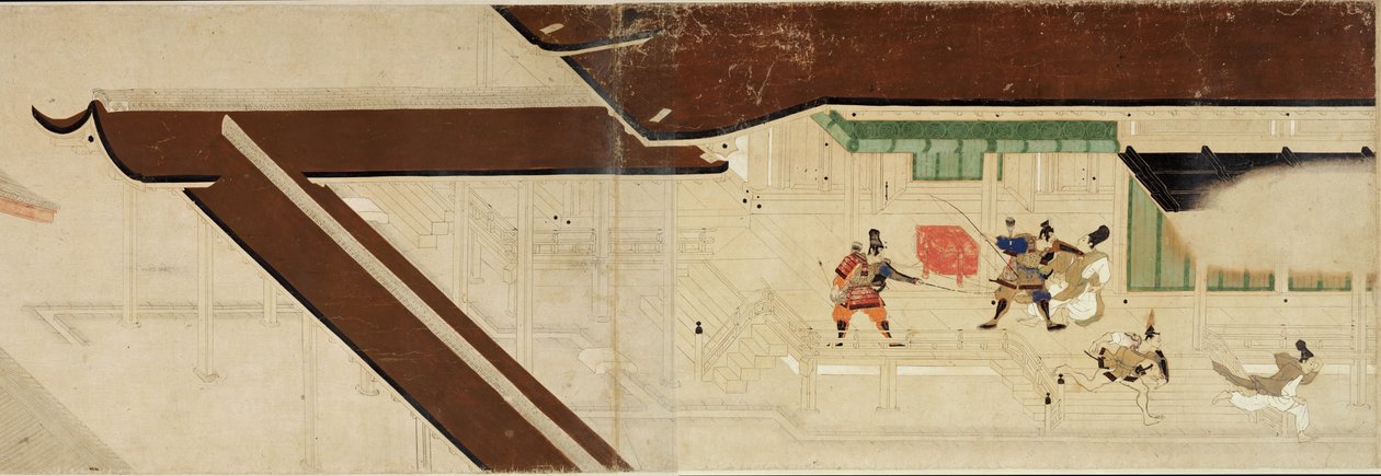 Conte illustré de la guerre civile de Heiji La visite impériale à Rokuhara 1 rouleau, 13e siècle - Unbekannt