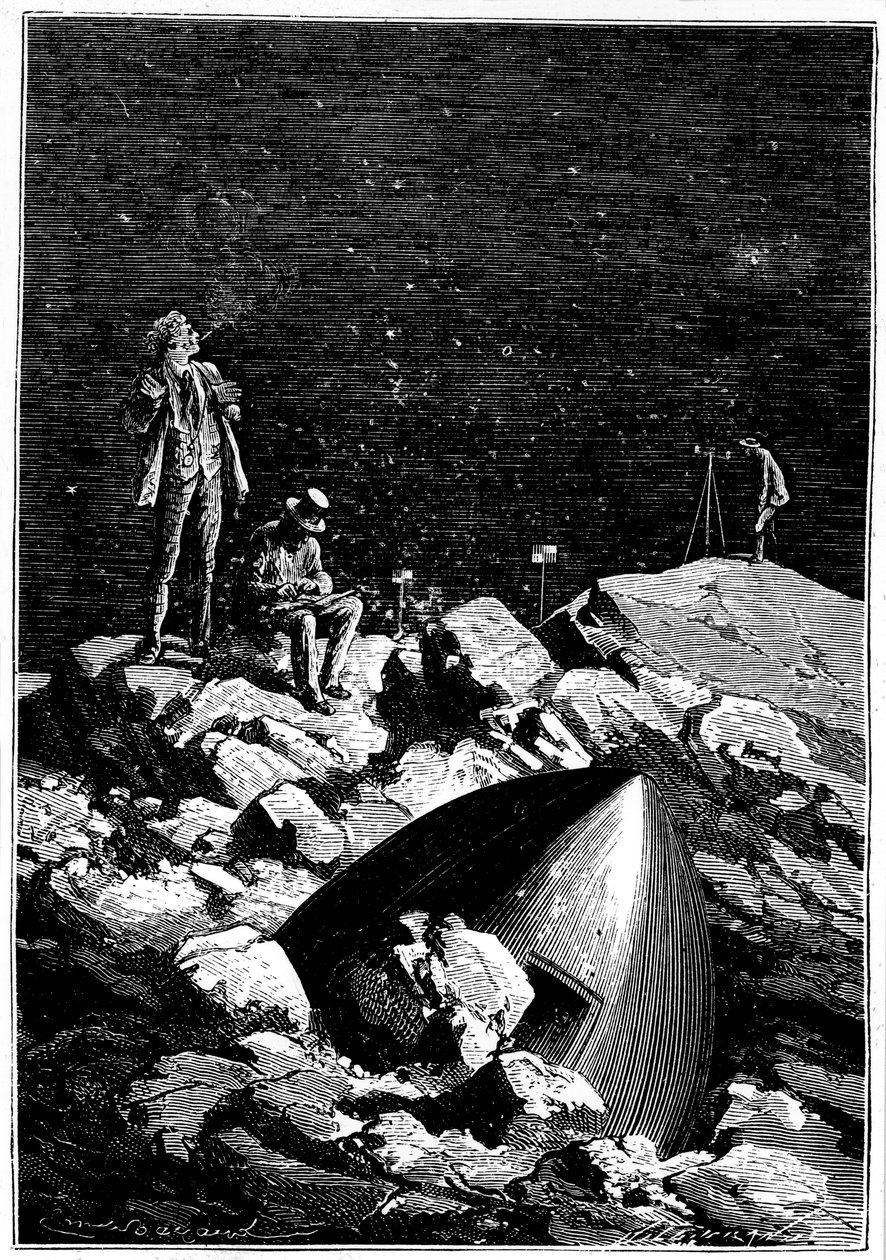 Illustration de De la Terre à la Lune par Jules Verne, 1865 - Unbekannt