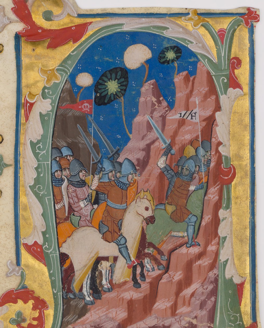 Initiale A avec la Bataille des Maccabées, vers 1360-70 - Unbekannt