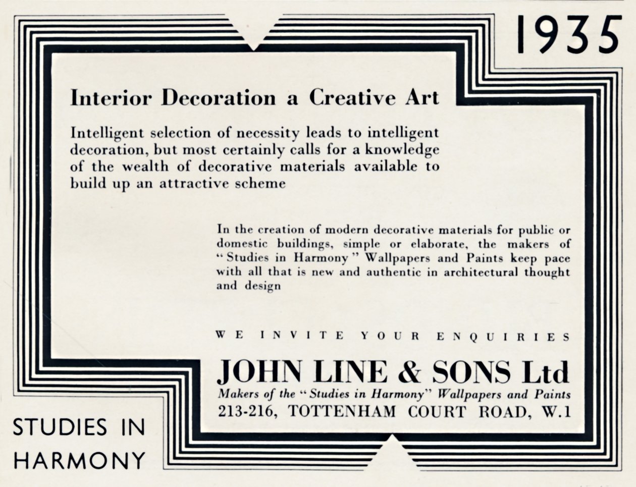 Décoration intérieure, un art créatif - John Line & Sons Ltd, 1935 - Unbekannt
