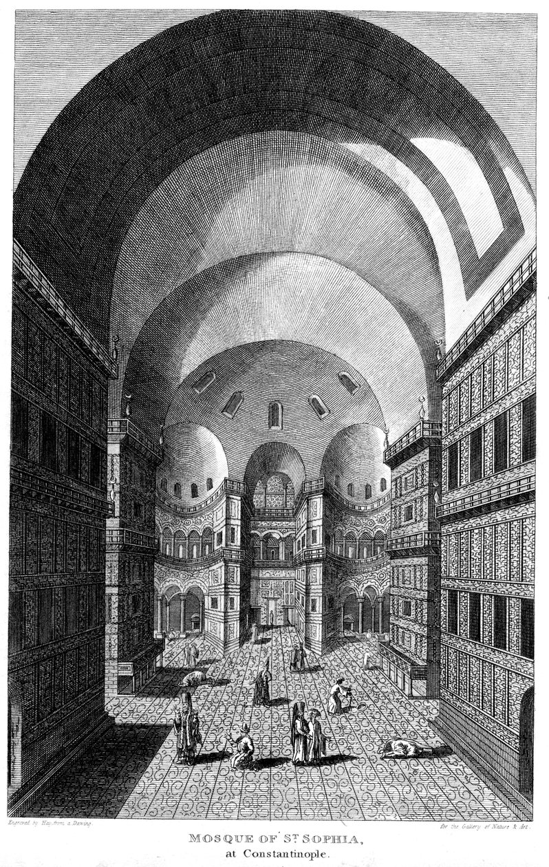 Intérieur de Sainte-Sophie, Constantinople, gravure, 1815 - Unbekannt
