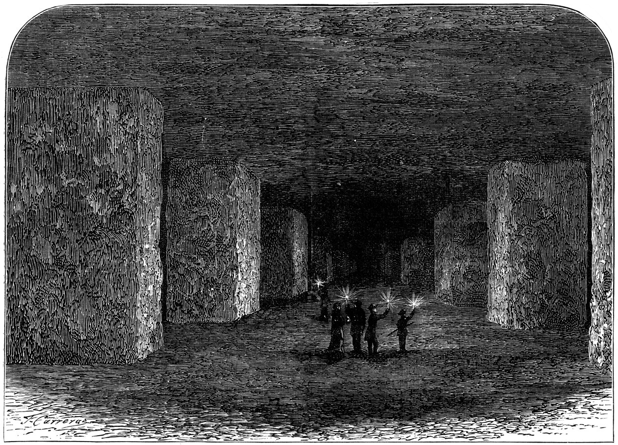 Intérieur de la mine de sel de Marston, Northwich, Cheshire, Angleterre, vers 1880 - Unbekannt