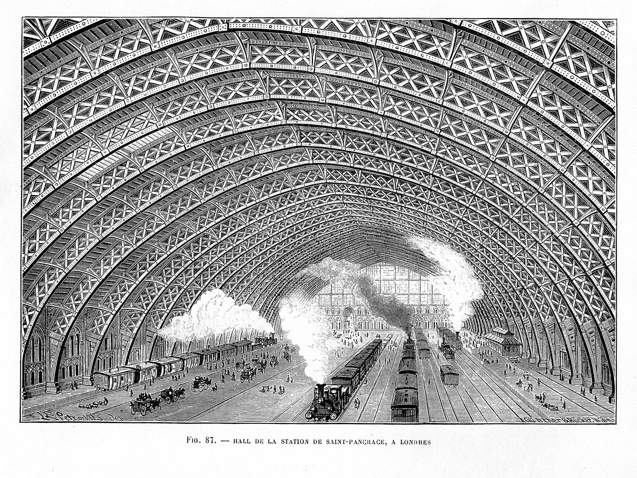 Intérieur de la gare de St Pancras, Londres, 1865 - Unbekannt
