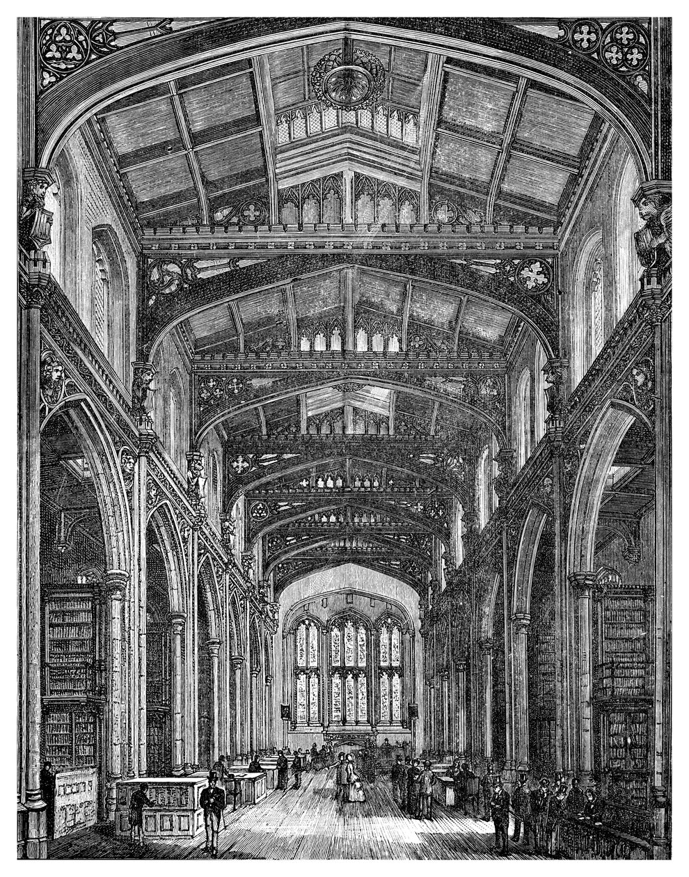 Intérieur de la bibliothèque, Guildhall, Londres, 1886 - Unbekannt
