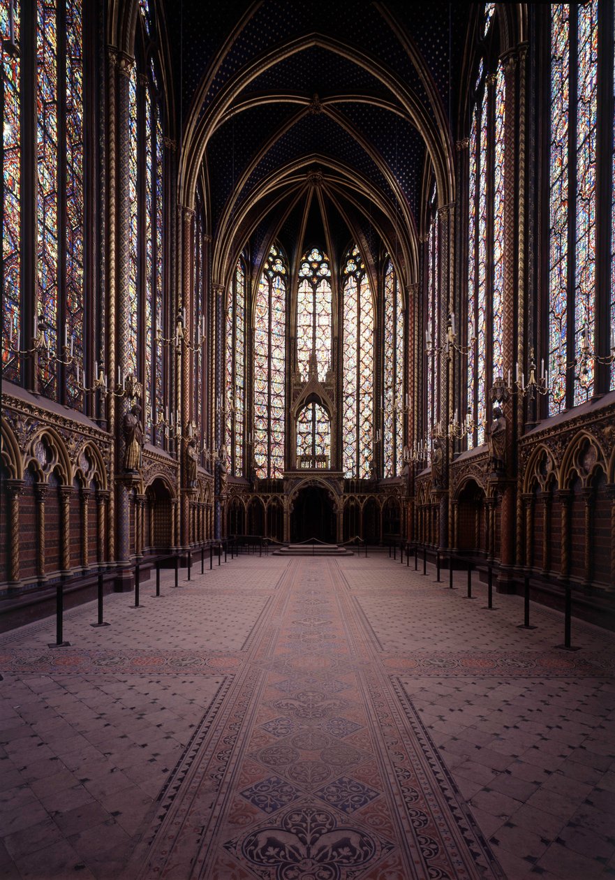 Intérieur de la Sainte-Chapelle (chapelle haute) à Paris. Art gothique du 13ème siècle. - Unbekannt