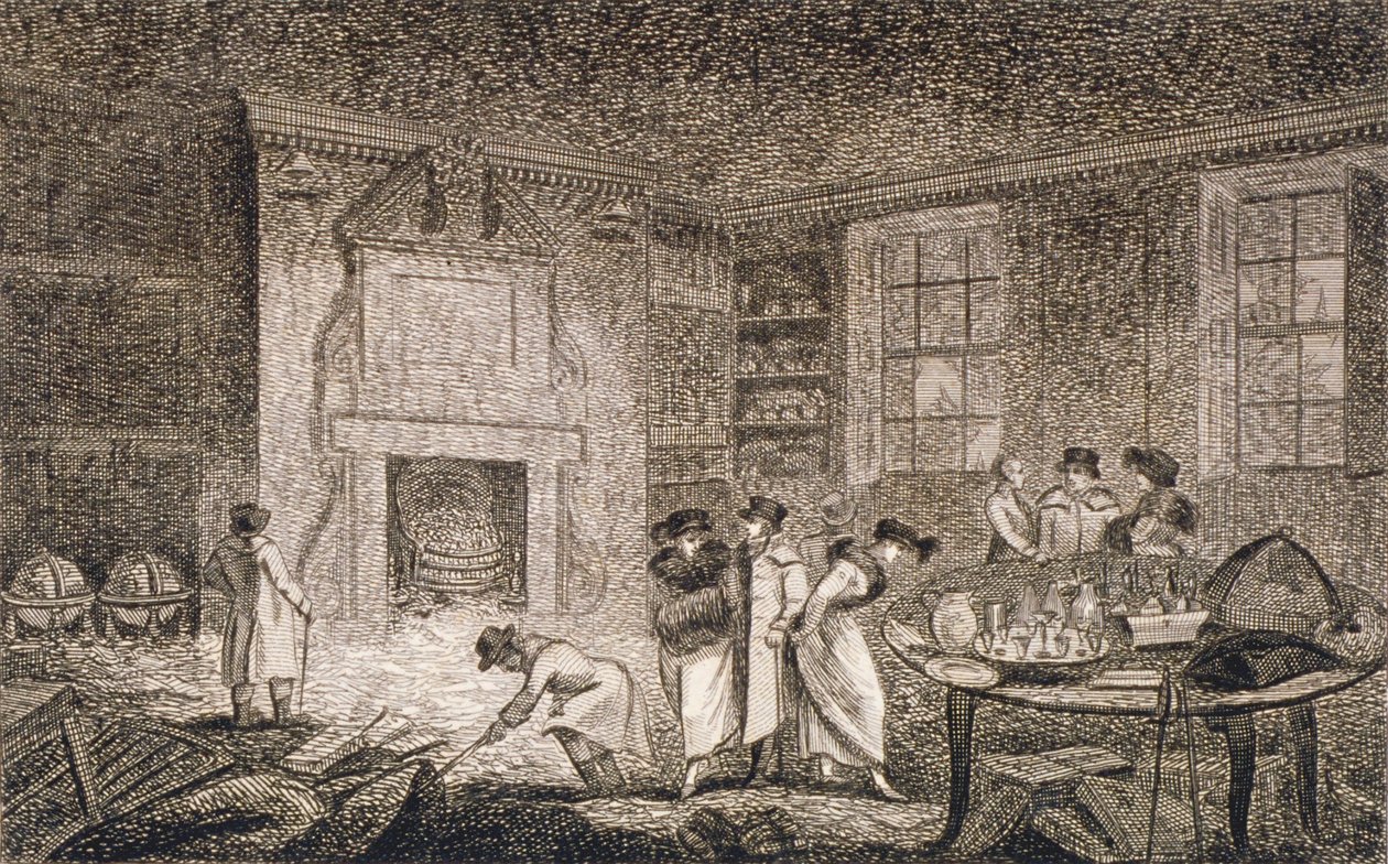 Vue intérieure des locaux de Nathaniel Bentley, Leadenhall Street, City de Londres, 1804 - Unbekannt