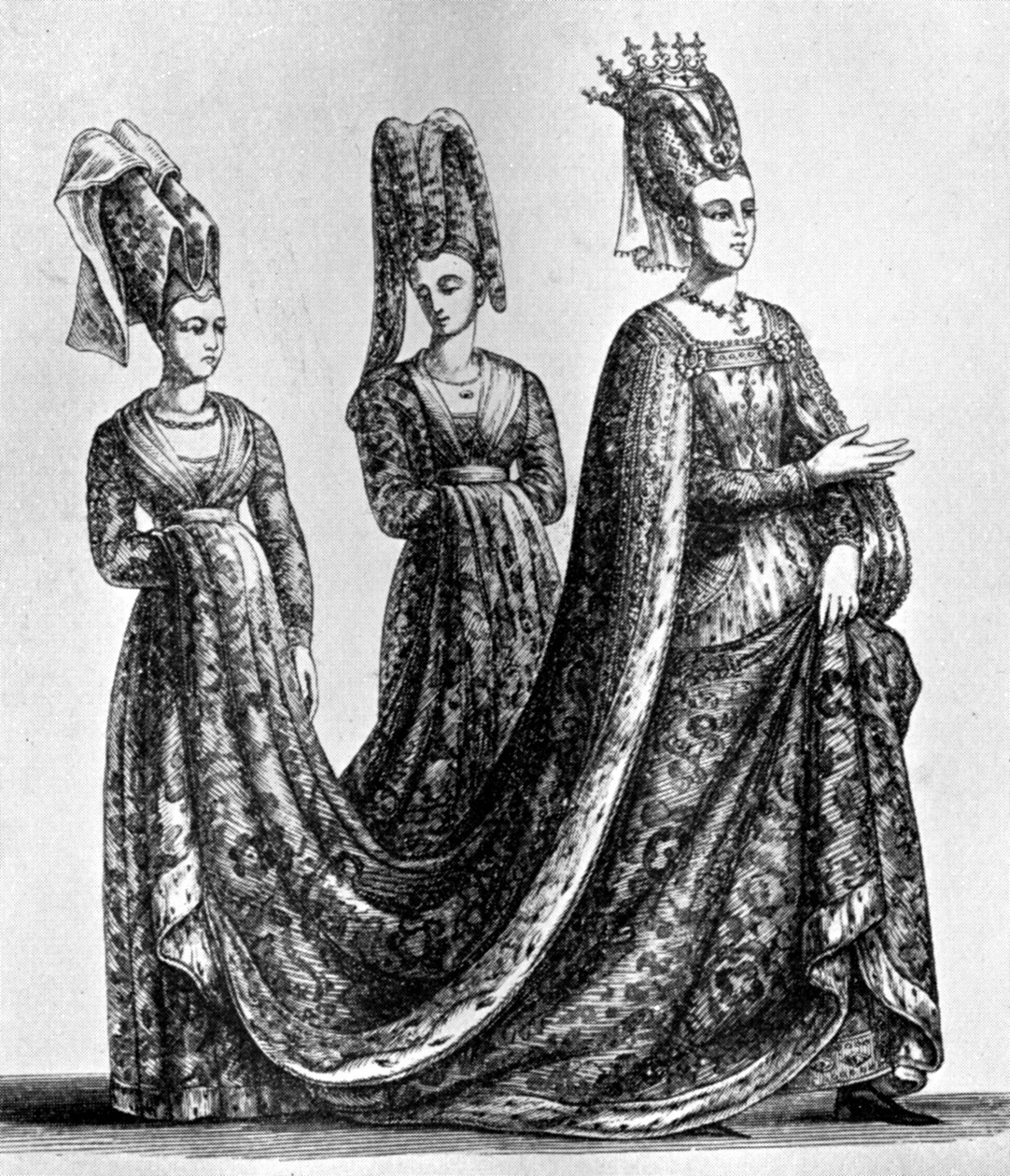 Isabelle de Bavière portant une coiffe fourchue, 1435, 1910 - Unbekannt