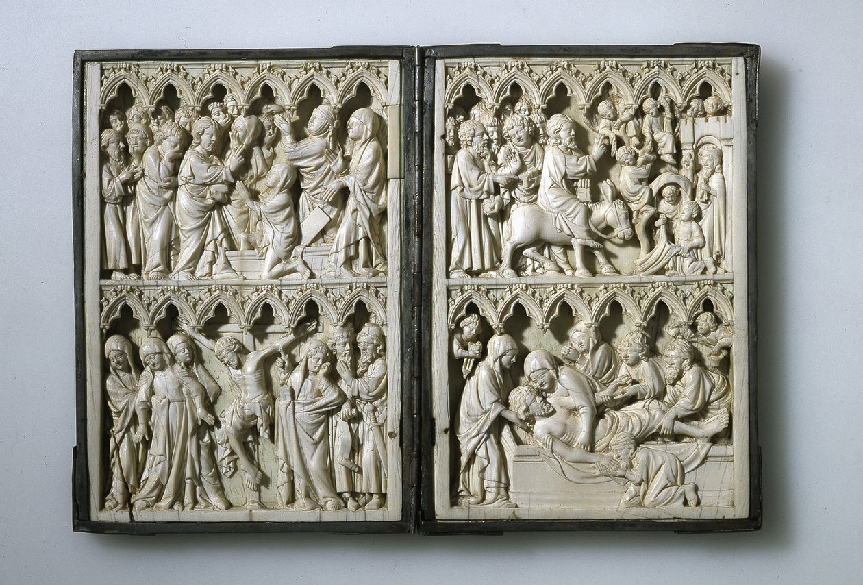 Diptyque en ivoire avec des scènes de la vie du Christ, propriété de la reine Jadwiga de Pologne, XIVe siècle - Unbekannt