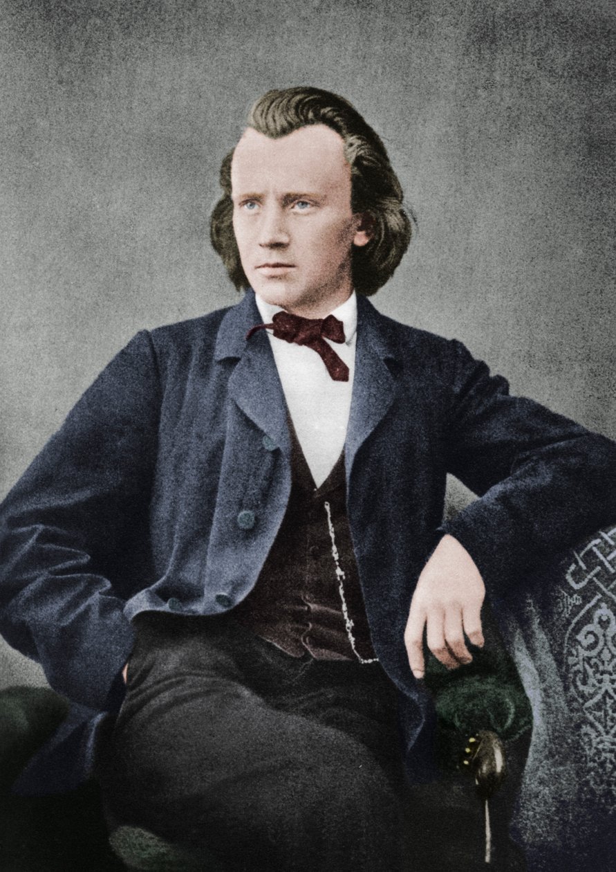 Johannes Brahms 1833-1897, compositeur et pianiste allemand, vers 1866 - Unbekannt