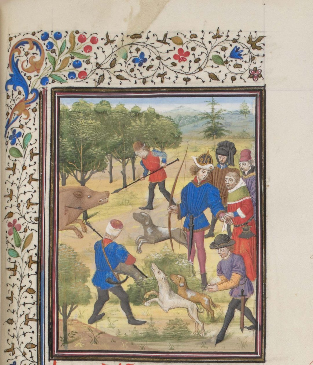 Jean II Comnène, empereur byzantin à la chasse. Miniature de l