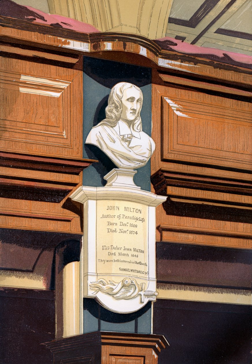 Monument de John Milton, église St Giles, Cripplegate, Londres, vers 1850 - Unbekannt