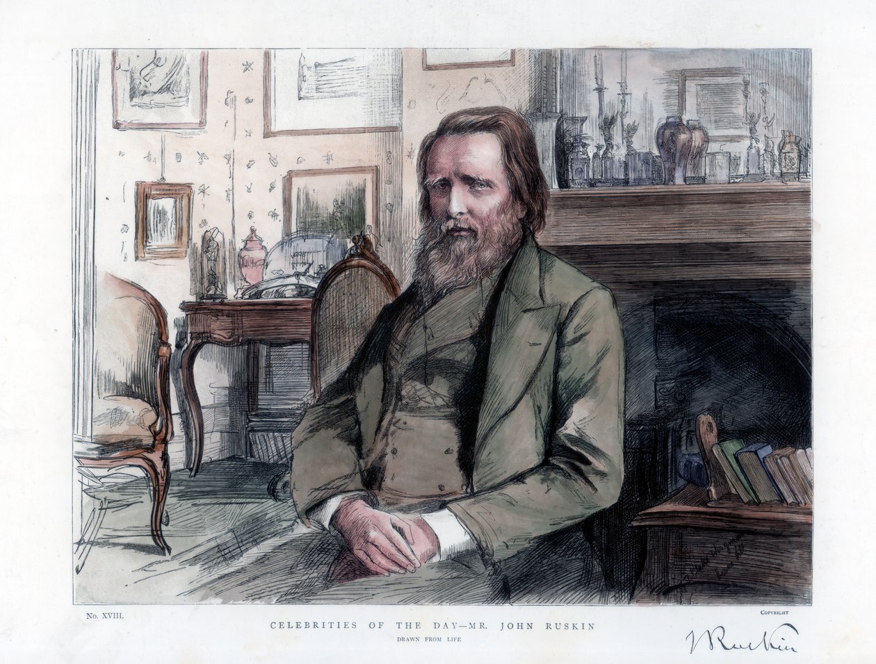 John Ruskin 1819-1900, critique, auteur, poète et artiste anglais, 1886 - Unbekannt