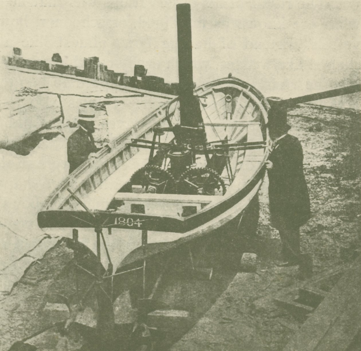 Le bateau à double hélice de John Stevens, construit en 1804, vers 1930 - Unbekannt