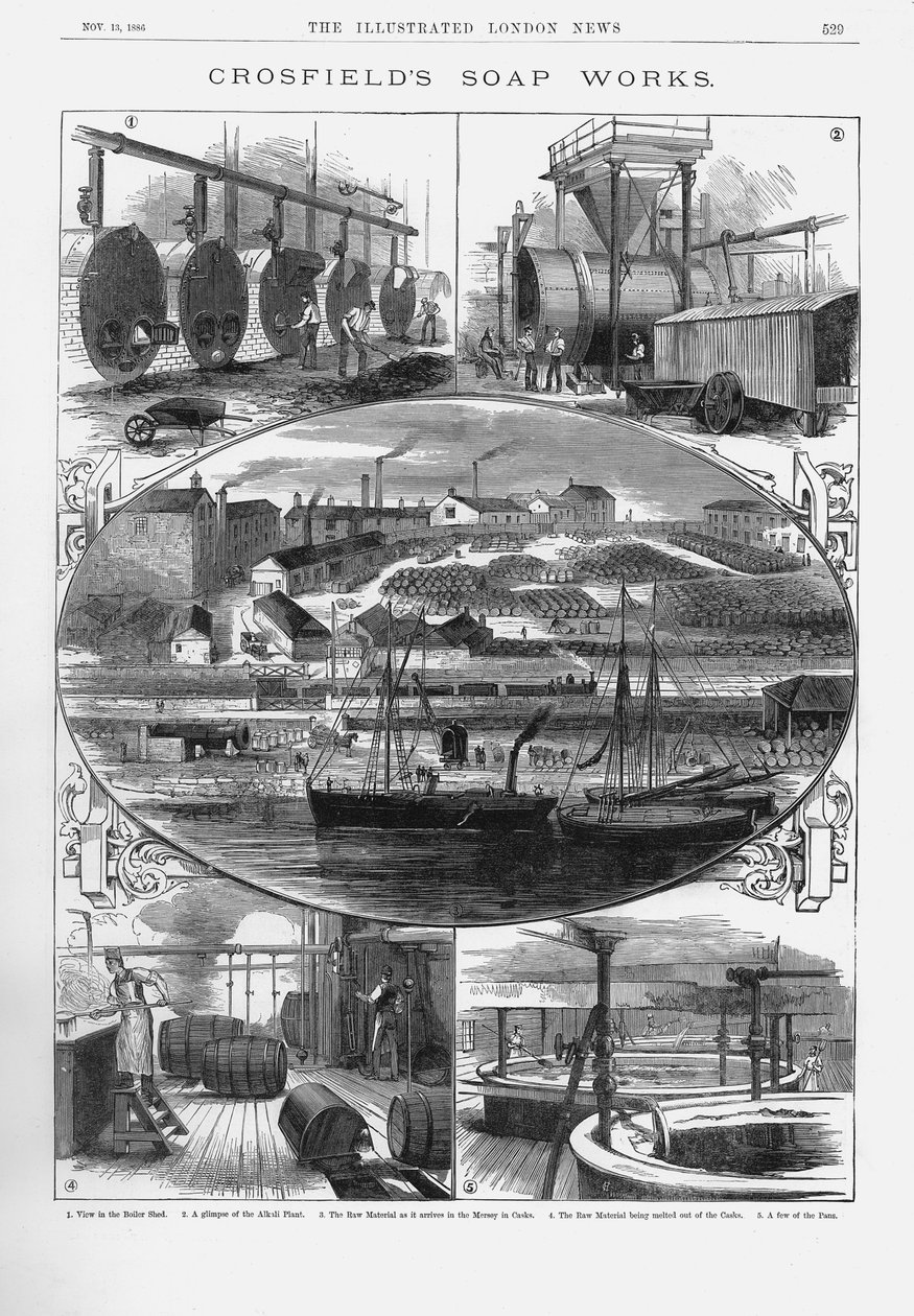 Usine de savon Joseph Crosfield & Sons à Bank Quarry, Warrington, Cheshire, 1886 - Unbekannt