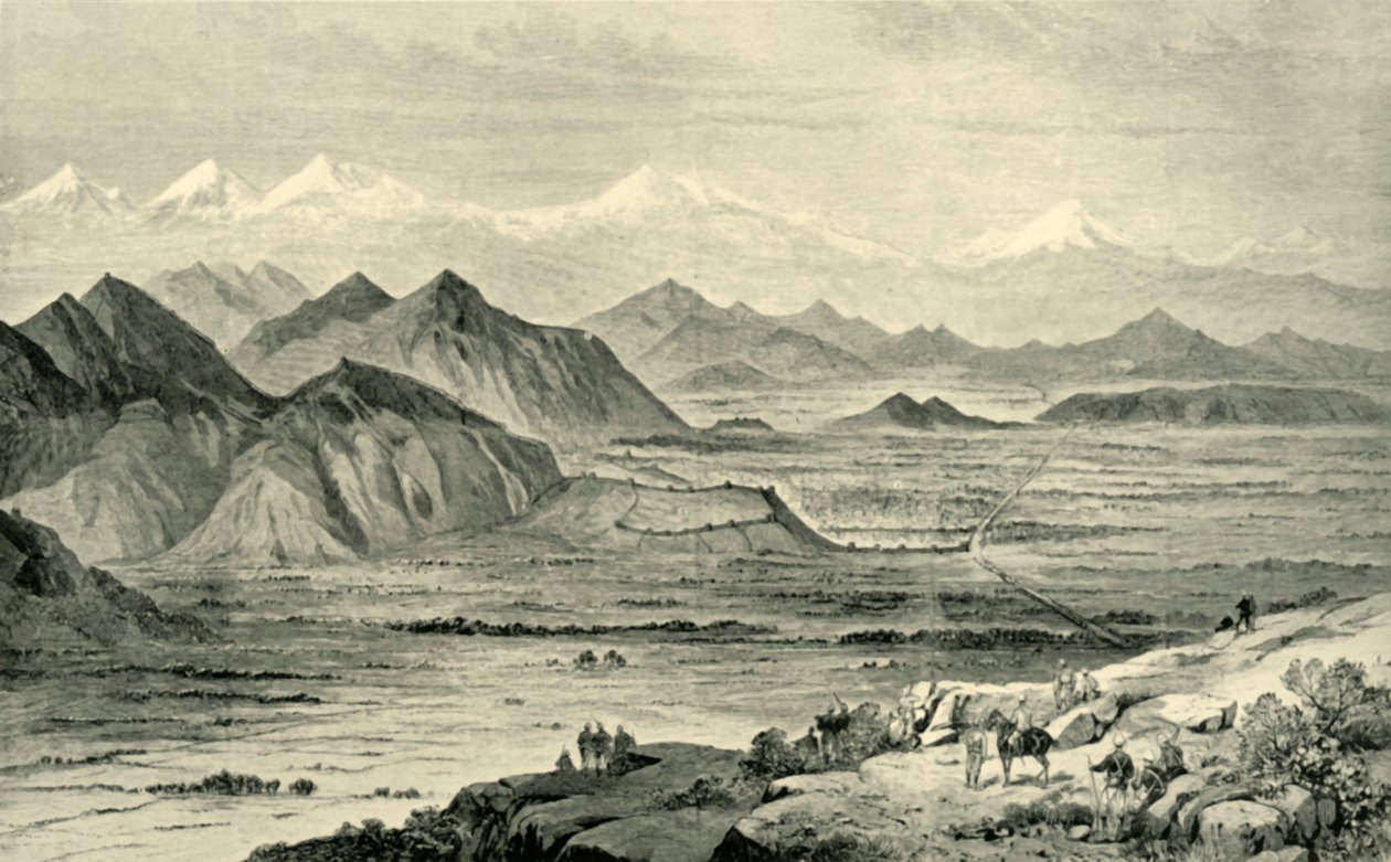 Kaboul, vue vers le nord depuis la colline au-dessus du camp britannique à Beni Hissar, 8 octobre 1879 - Unbekannt