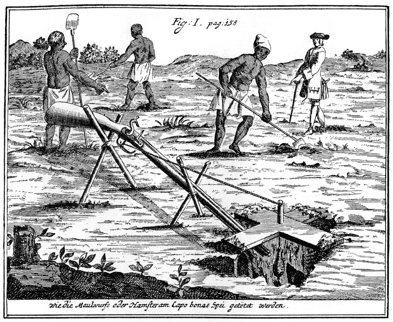 Khoikhois attrapant des taupes, Afrique du Sud, 18ème siècle, 1931 - Unbekannt