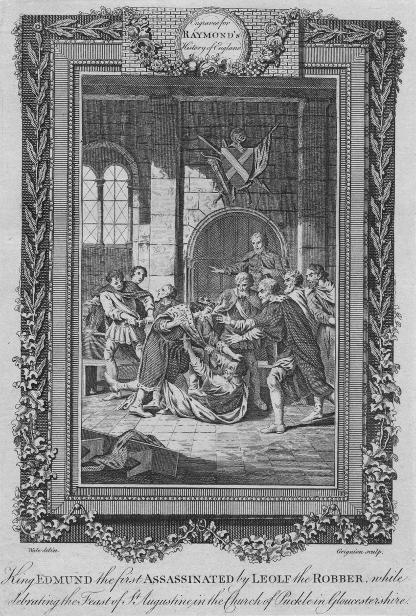 Le roi Edmond Ier assassiné par Leolf le Robbe - Unbekannt