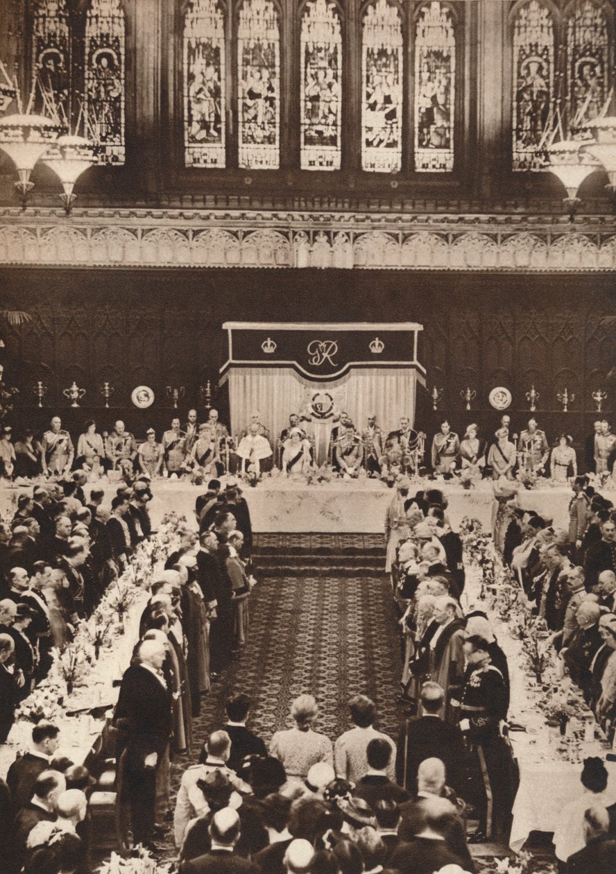 Le roi George VI et la reine Elizabeth assistant à un déjeuner pour célébrer le couronnement, 1937 - Unbekannt