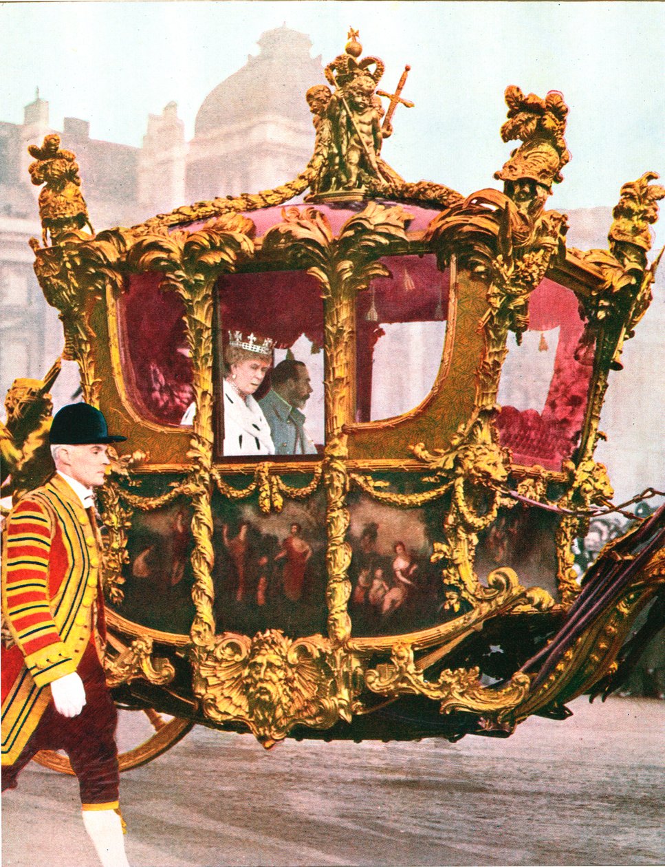 Le roi George V et la reine Mary dans le carrosse d
