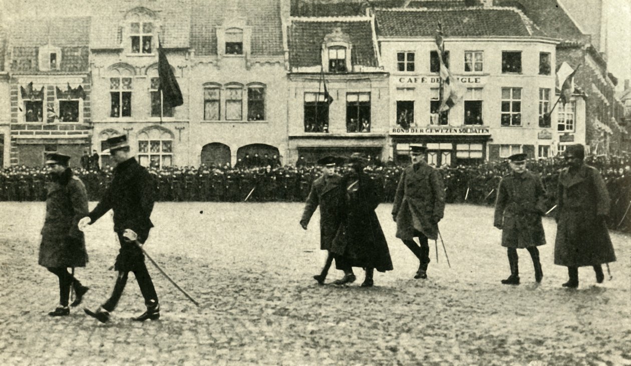 Le roi George V à Furnes, Belgique, Première Guerre mondiale, 4 décembre 1914, 1920 - Unbekannt