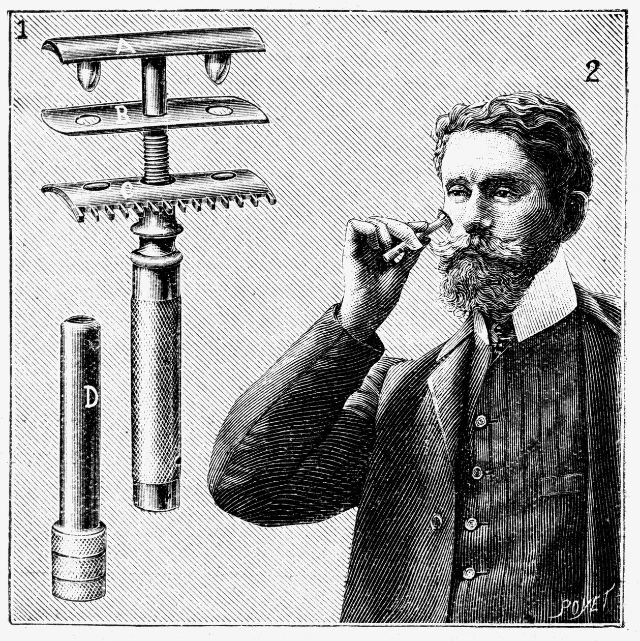 Rasoir de sûreté King Gillette avec lame remplaçable, 1905 - Unbekannt